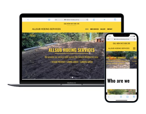 Allsub Hoeing Services Website Built by inStyle Web Design